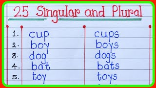 25 singular and plural nouns singular plural singular and plural plural words pluralspluralform [upl. by Aceissej]