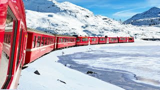 Riding the World’s Most Beautiful Snow Train  Bernina Express  Italy🇮🇹  Switzerland🇨🇭 [upl. by Hennessy195]