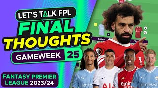 FPL DOUBLE GAMEWEEK 25 FINAL TEAM SELECTION THOUGHTS  Fantasy Premier League Tips 202324 [upl. by Ohcamac]