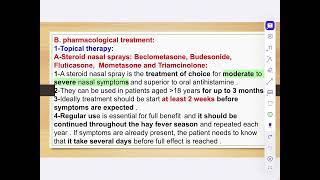 Clinical pharmacySeasonal Allergic RhinitisSAR  كلية الصيدلة المرحلة الرابعة [upl. by Nevad]