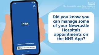 Using the NHS App to manage your appointments  Newcastle Hospitals [upl. by Biel]