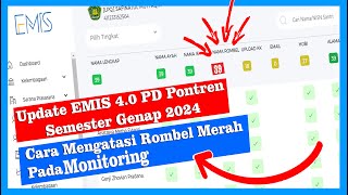 Update EMIS 40 PD Pontren Semester Genap 2024Cara Mengatasi Rombel Merah Pada Monitoring [upl. by Emanuel]