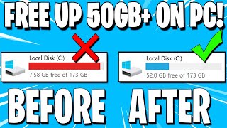 How to FREE Up Disk Space on Windows 10 8 or 7 🖥️ More than 50GB [upl. by Iruam]