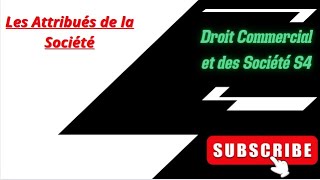 Droit Commercial et des Sociétés S4 Partie 3  Les Attribués de la Société [upl. by Atinuj]