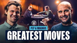 WHEN GENIUSES MEET  Pep meets Chess Grandmaster Magnus Carlsen [upl. by Bortman]