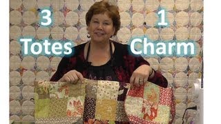 Make Three Totes  Purses With One Charm Pack [upl. by Assenav]