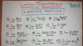 LIMITES TRIGONOMÉTRICOS Parte 01 [upl. by Enilecram]