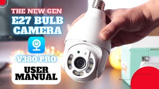 Best Security Light Bulb Camera PTZ E27 Waterproof V380 Pro Setup Test unboxing review [upl. by Heywood770]