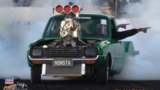 MONSTA  Blown Injected LS Mazda Smashing Tyres at Gazzanats WA [upl. by Lindie464]