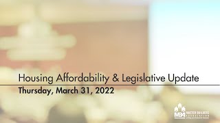 Housing Affordability amp Legislative Update [upl. by Nyleuqaj]