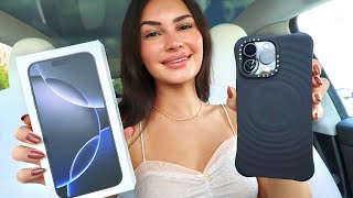 the most iconic iphone 16 pro max unboxing  black titanium 📱🖤 [upl. by Ahsinnor]