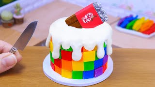 Rainbow Cake Using DAIRY MILK KITKAT 🌈✨ Miniature Rainbow Cake Decorating 🍫 Dairy Milk Chocolate [upl. by Doggett388]