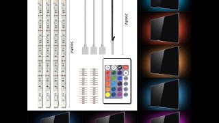 Simpome LED TV USB Backlight Light Kit 4 x 164ft RGB LED Strip [upl. by Pierre]