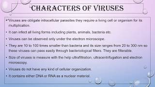 General Characters of Viruses  Microbiology with Sumi [upl. by Lussi]