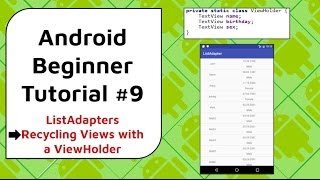 Android Beginner Tutorial 9  Custom ListView Adapter With Loading Animation [upl. by Raamal]