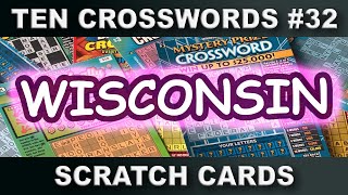 WISCONSIN  Ten Crossword Scratch Cards 32 [upl. by Nosde]