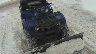 Plowing with ATV Yamaha Kodiak 450 [upl. by Gruchot]