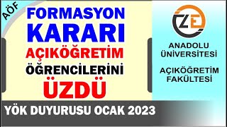 AÖF YÖK ün Formasyon Kararı Açıköğretimlileri Üzdü ocak 2023 Güncel [upl. by Pilihp]