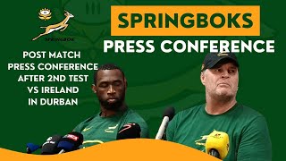 SPRINGBOKS Rassie Erasmus amp Siya Kolisi post match press conference after loss in Durban to Ireland [upl. by Thomas]