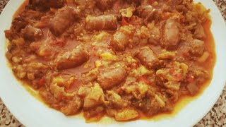 Merguez poivrons aubergine🍲 مرقز فلفل باذنجان [upl. by Ezri]