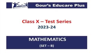 Solution of Maths Set B II Gour’s Educareplus II [upl. by Adnalohs]