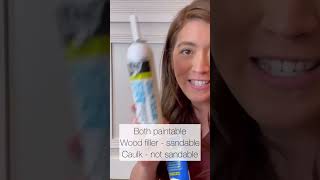 Wood Filler vs Caulk diytip howtodiy [upl. by Nylegna]