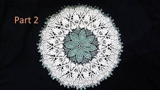 Cluster Stitch Doily Crochet Tutorial Part 2 [upl. by Ellswerth]