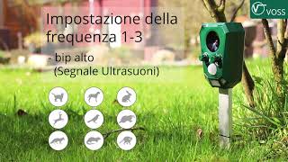 Repellenti ad ultrasuoni VOSSsonic 2200 con celle solari scaccia cani gatti e piccioni [upl. by Euqinemod336]