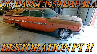 Starting the Restoration on My Original Paint 1959 Chevy Impala Coupe Teardown amp Disassembly PT1 [upl. by Penelope]