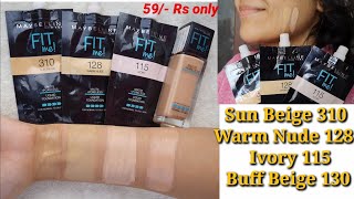 Maybelline Fit Me Foundation 220 230 310 Shades Review amp Swatches  Sunanda Basu [upl. by Piper]