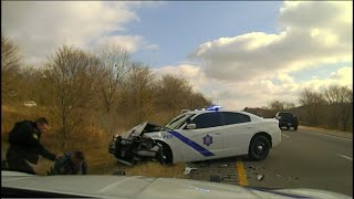 Arkansas State Trooper Ends 130 MPH Pursuit With Head On Collision [upl. by Arikal26]