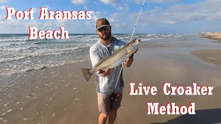 Surf Fishing PORT ARANSAS Beaches Live CROAKER Method My Way [upl. by Earlie]