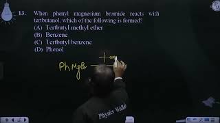 When phenyl magnesium bromide reacts with tertbutanol which of the following is formed [upl. by Maller]