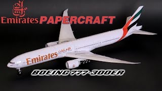 EMIRATES BOEING 777300ER PAPERCRAFT  PAPER MODEL [upl. by Hunfredo]