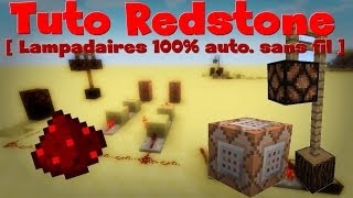 Tuto Redstone   Lampadaires 100 auto et sans fil   Mise en place sur le serveur Tuto Ville [upl. by Odnuges943]