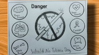 World no Tobacco day drawingAnti tobacco day poster No smoking day poster drawing 2023 [upl. by Grazia933]