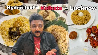 Kolkata Biryani vs Hyderabad Biryani vs Lucknow Biryani 🔥 [upl. by Nayhr]