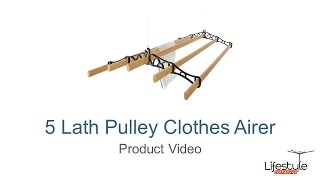 5 Lath Pulley Clothes Airer A3414 Product Video [upl. by Cagle]