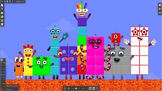 Numberblocks Puzzle Tetris Game ASMR SPACE  Numberblock 110  The Floor is LAVA by Algodoo [upl. by Geer]