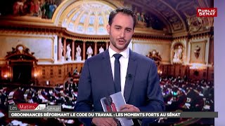 Ordonnances réformant le code du travail  les moments forts a  Les matins du Sénat 01082017 [upl. by Rehsu712]