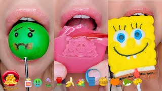 ASMR Satisfying Eating Emoji Food Challenge Frozen Wax Honey Jelly Mukbang 먹방 [upl. by Redford]