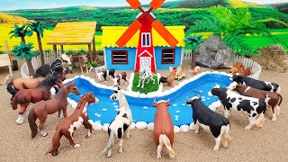 DIY how to make mini Cows Horse Farm Diorama  Cattle Farm  Barn Animal  Farm House [upl. by Aizitel]