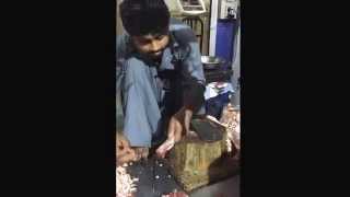 Guy cutting meat using a knive with his FEET [upl. by Ardnahcal]