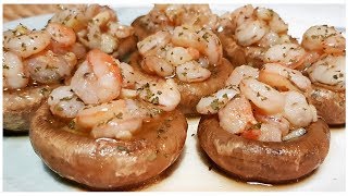 CHAMPIÑONES RELLENOS DE GAMBAS ¡¡¡ Un aperitivo BUENISIMO [upl. by Okwu]