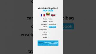 Le vocabulaire anglais de la rentrée 🧑‍🏫 [upl. by Onida51]