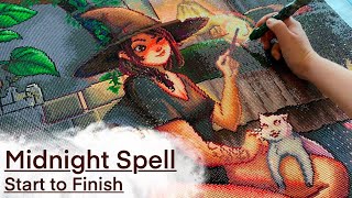 MIDNIGHT SPELL  Diamond Painting from Start to Finish [upl. by Esra]