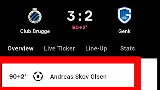 Andreas Skov Olsen Second Goal Vs Genk  Club Brugge Vs Genk  32 [upl. by Georas]