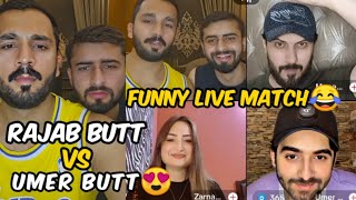 Rajab Butt Vs Umer Butt Funny Live Match🤣  TikTok Live Match🔥 [upl. by Aihsal279]