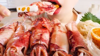 【咀嚼音】旨辛いヤリイカと塩クラゲ｜Spicy SquidSalted Jellyfish Eating SoundsASMRmukbang [upl. by Leinoto171]