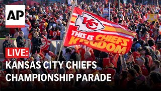 Kansas City Chiefs parade 2024 Full speeches from Patrick Mahomes Travis Kelce [upl. by Statis]